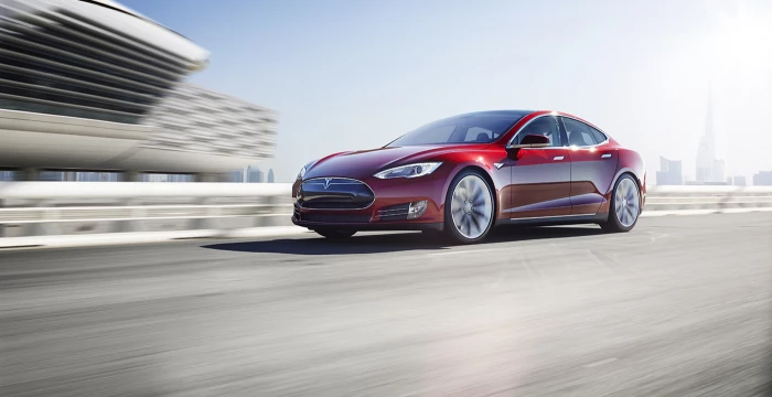 red tesla model